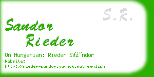 sandor rieder business card